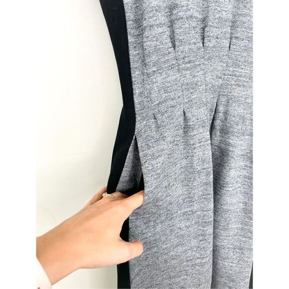 Madewell Gray/Black  Park Line Knit Dress Short Sleeve Pockets Size 0 - Picture 3 of 11